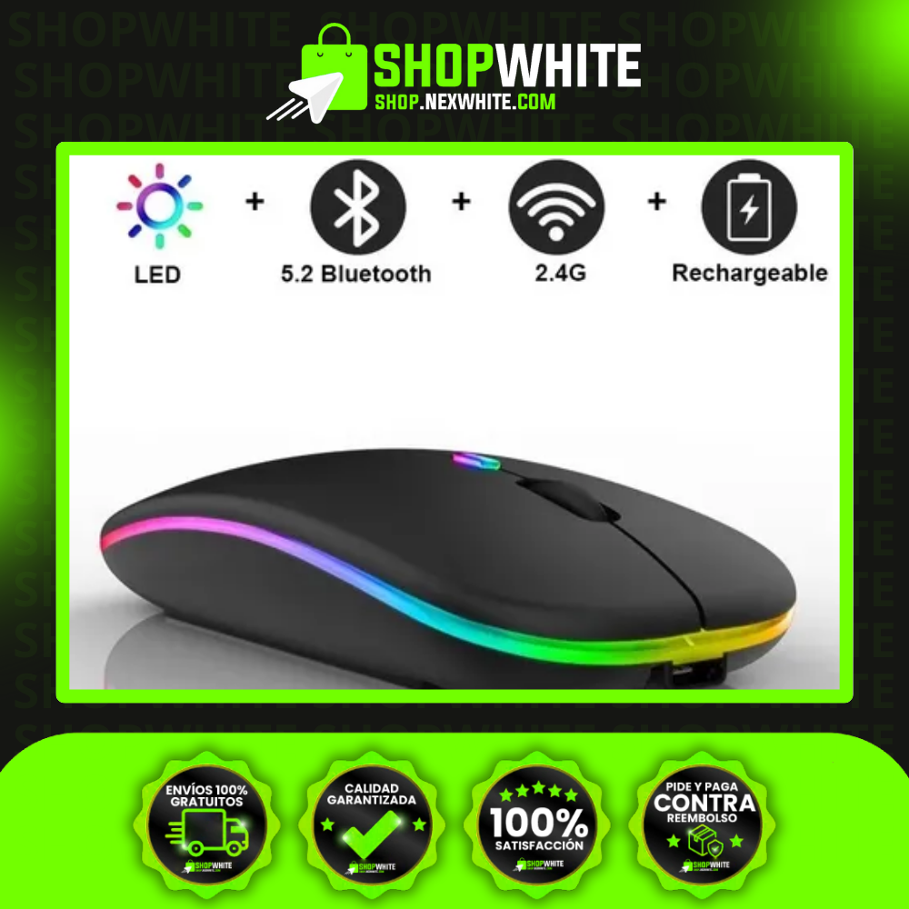 Mouse Inalambrico Rgb Bluetooth Recargable